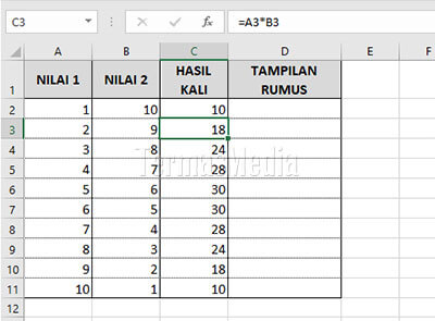 Mengekstrak formula di microsoft excel dan menampilkannya sebagai teks