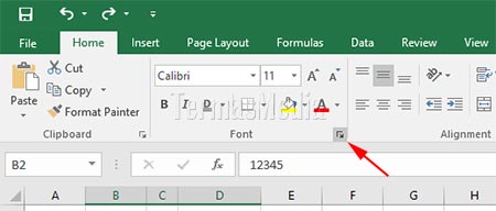 Memformat teks angka dengan garis bawah ganda di Excel