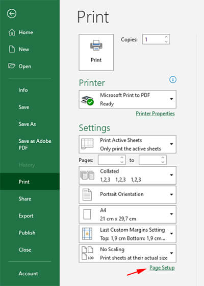 Meletakkan worksheet Excel tengah halaman horizontal vertikal