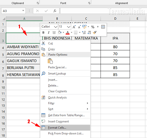 Cara membuat atau menambahkan garis diagonal di sel Microsoft Excel