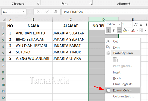 Cara menampilkan angka nol (0) di awal pada Microsoft Excel