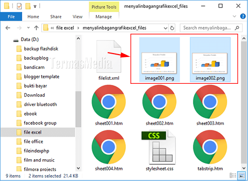 Mengekstrak menggambil grafik di Microsoft Excel Sebagai gambar