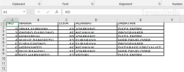 Menyalin tabel dari Microsoft Word ke Microsoft Excel dengan cepat