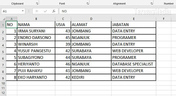 Menyalin tabel dari Microsoft Word ke Microsoft Excel dengan cepat