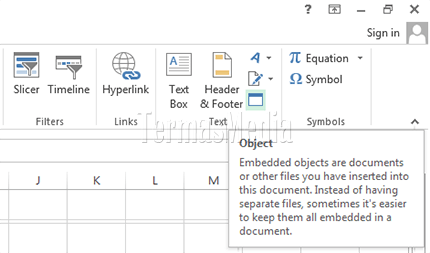 Menyisipkan file pdf di lembar kerja Excel