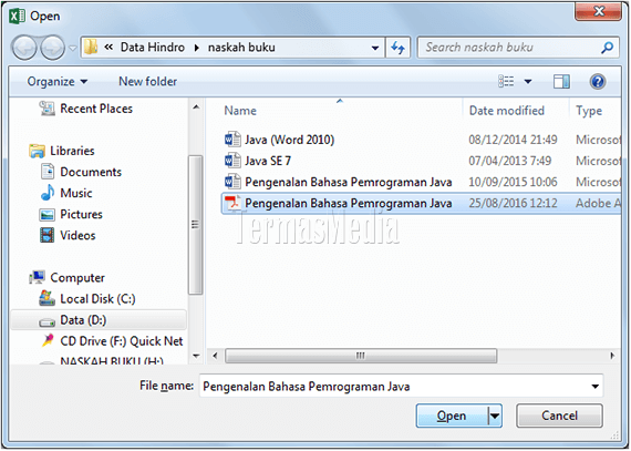 Menyisipkan file pdf di lembar kerja Excel