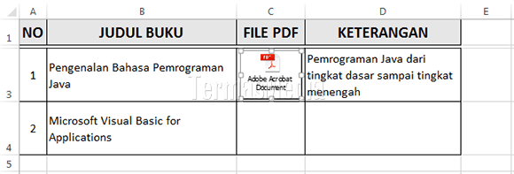 Menyisipkan file pdf di lembar kerja Excel