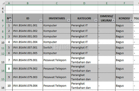 Mencetak hanya area terseleksi dari lembar kerja (worksheet) Microsoft Excel