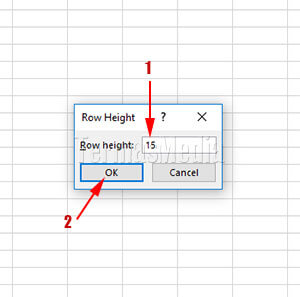 beberapa cara mengubah tinggi baris di Microsoft Excel