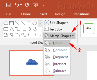 Menggabungkan shapes untuk membuat custom shape PowerPoint