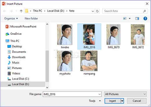 Cara memotong bambar menjadi bentuk lingkaran di Microsoft PowerPoint