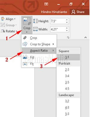 Cara memotong bambar menjadi bentuk lingkaran di Microsoft PowerPoint