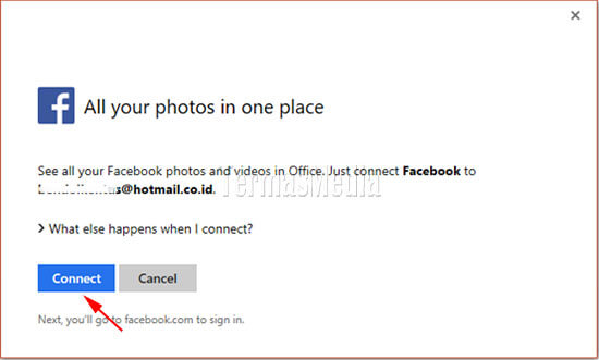 Menyisipkan gambar dari Facebook langsung di Microsoft PowerPoint