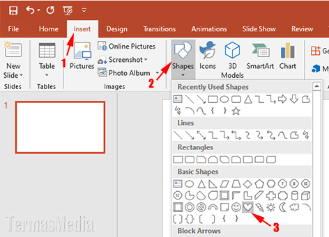 Mengisi shape dengan gambar atau memasukkan gambar ke dalam shape di slide PowerPoint