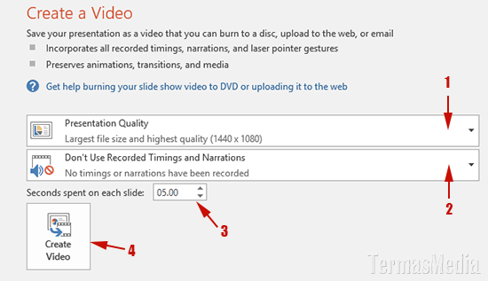 Menyimpan atau mengkonversi presentasi PowerPoint ke format video
