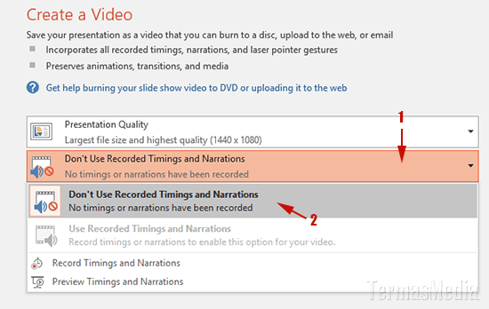 Menyimpan atau mengkonversi presentasi PowerPoint ke format video
