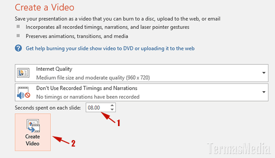 Menyimpan atau mengkonversi presentasi PowerPoint ke format video
