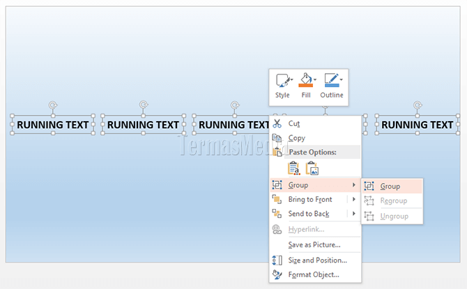Membuat teks berjalan (running text) di Microsoft PowerPoint