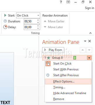 Membuat teks berjalan (running text) di Microsoft PowerPoint