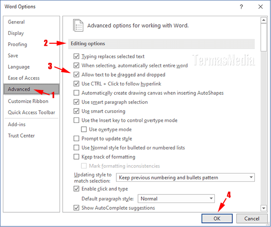 Cara memindahkan teks di Microsoft Word