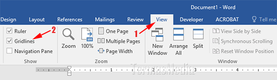 Cara menampilkan gridlines di dokumen Microsoft Word