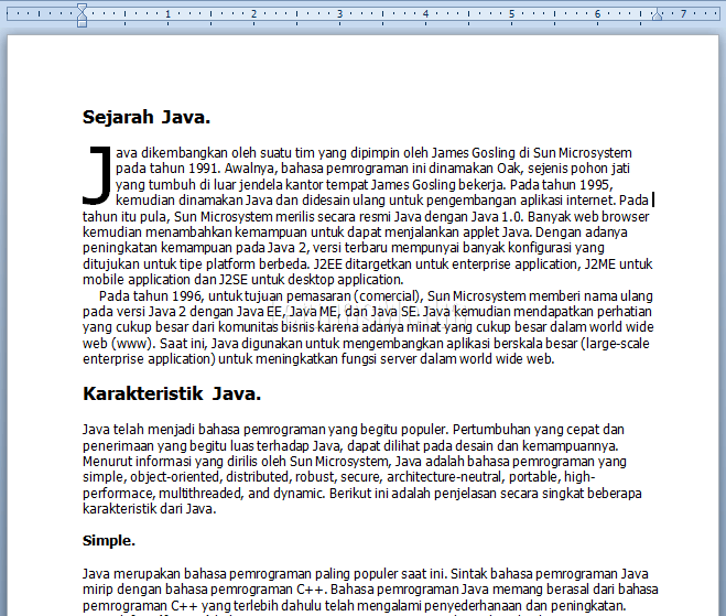 Membuat paragraf lebih menonjol dengan drop cap