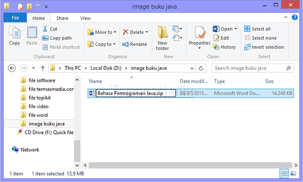 Mengekstrak gambar dari file Microsoft Word berekstensi docx