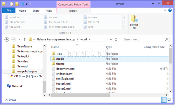 Mengekstrak gambar dari file Microsoft Word berekstensi docx