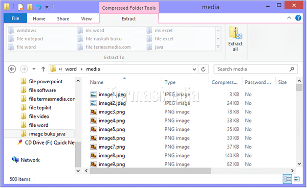 Mengekstrak gambar dari file Microsoft Word berekstensi docx