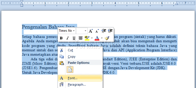 Menyembunyikan dan menampilkan kembali teks di Word