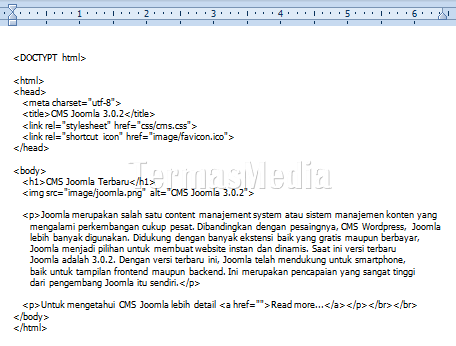 membuka kode sumber html di Microsoft Word