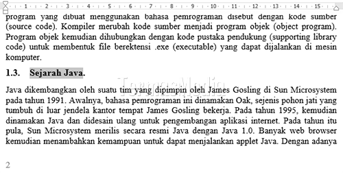 Membuat hyperlink ke bagian tertentu dari dokumen yang sama di word