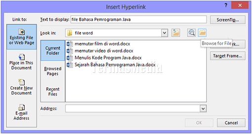 Membuat hyperlink di Word yang mengarah ke dokumen lain