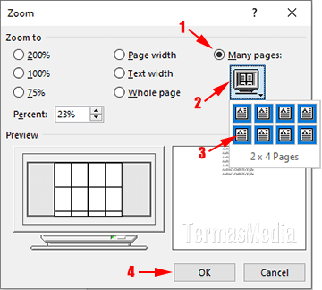 Cara melihat beberapa halaman dokumen sekaligus di Microsoft Word