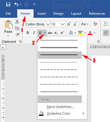 Membuat garis horizontal atau garis bawah (underline) di Microsoft Word