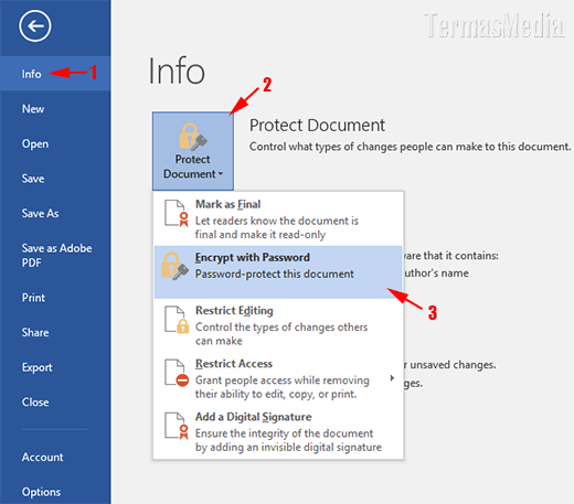 Cara menambahkan password (kata sandi) pembuka dokumen Microsoft Word