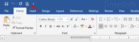 Cara mengedit teks di Print Preview Microsoft Word
