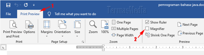 Cara mengedit teks di Print Preview Microsoft Word