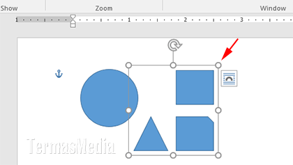 Cara mengelompokkan (group) gambar (images), bentuk (shapes) dan obyek lain di Microsoft Word