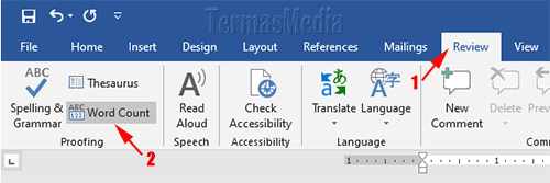 Cara mengetahui atau melihat jumlah halaman, kata, karakter, paragraf dan baris di dokumen Microsoft Word