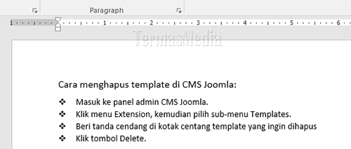 Menggunakan bullets numbering di Microsoft Word
