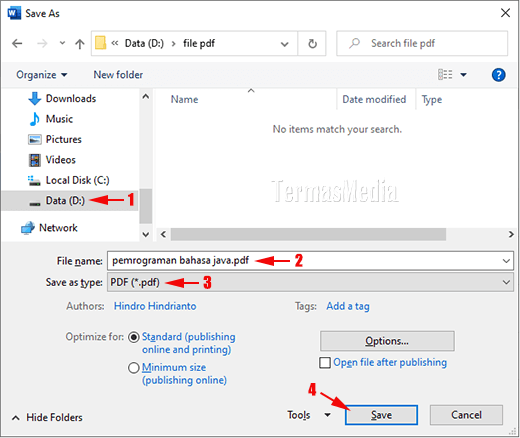 Cara mengubah file DOCX atau DOC ke PDF dengan aplikasi Microsoft Word
