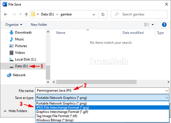 Cara mengubah atau mengkonversi dokumen Microsoft Word ke JPG