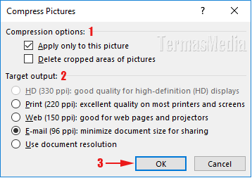 Cara mengurangi ukuran mengkompres file gambar di Microsoft Office
