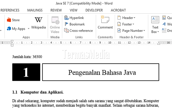 Menyisipkan hitungan kata (word count) di Dokumen Word