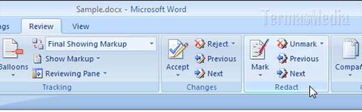 Menyembunyikan teks di dokumen Microsoft Word