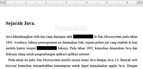 Menyembunyikan teks di dokumen Microsoft Word