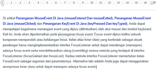 Menghapus hyperlink dari Microsoft Word