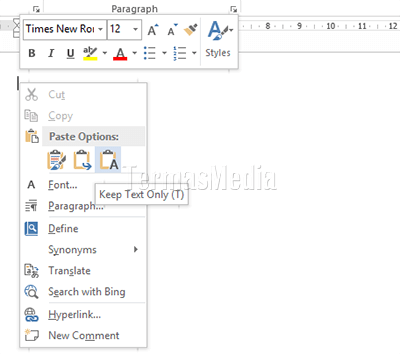 Menghapus hyperlink dari Microsoft Word