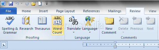 Menampilkan statistik jumlah kata (word count statistics) di Microsoft Word
